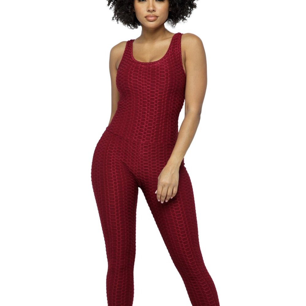 NWT Ara Sports Women Stretch Workout Jumpsuits, Activewear Size S/M/L, Burgundy